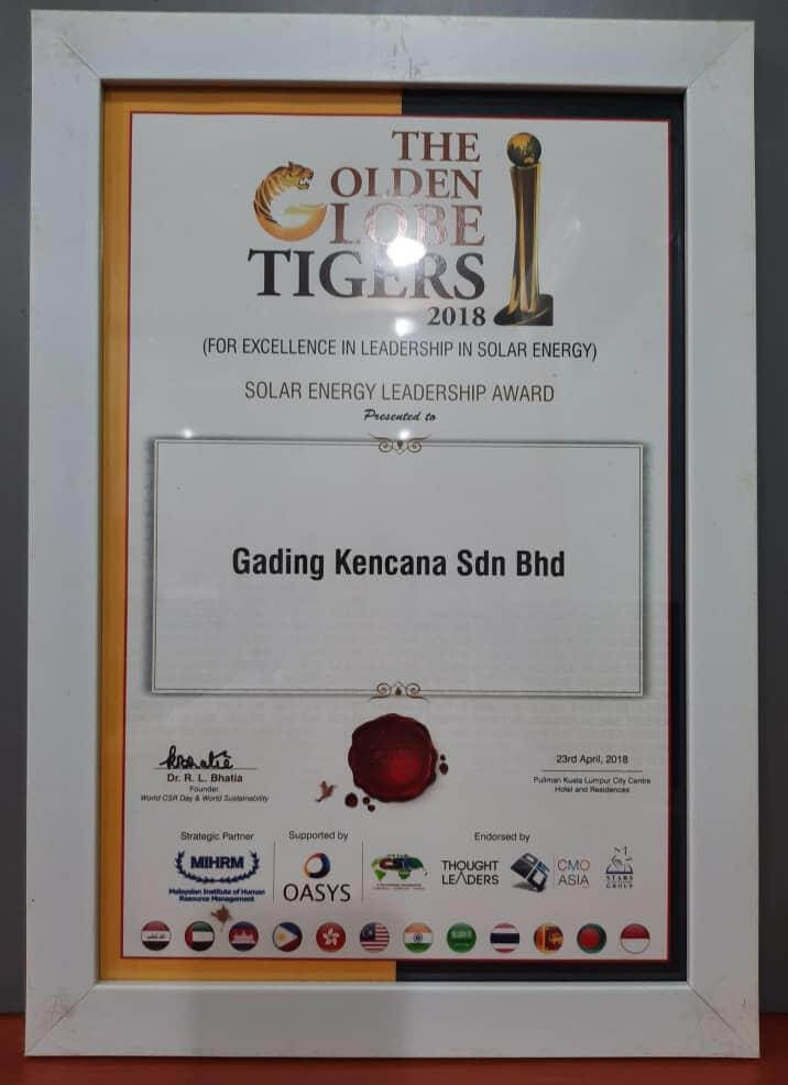 The Golden Globe Tigers 2018 Solar Energy Leadership Award