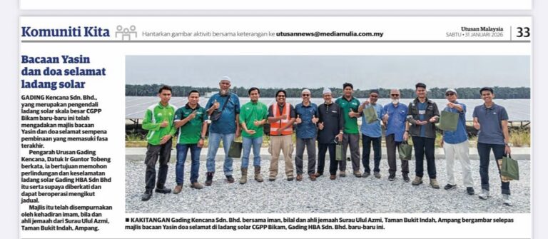Bacaan Yasin dan doa selamat ladang solar
