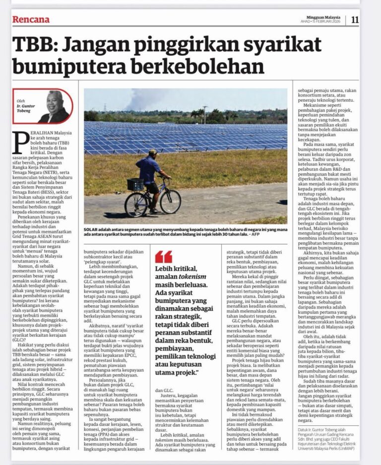 TBB: Jangan pinggirkan syarikat bumiputera berkebolehan